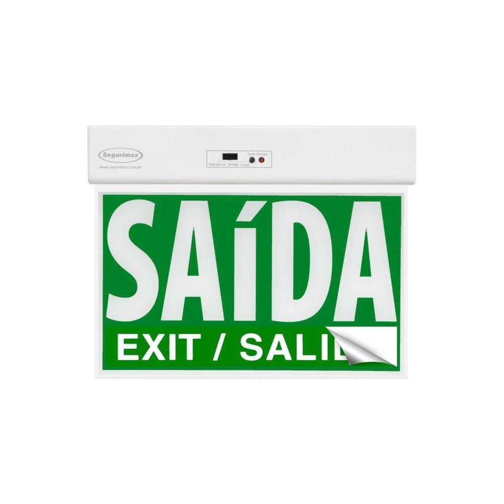 Sinalizacao Saida Slim De Verde Com Seletor 24X18-Sa