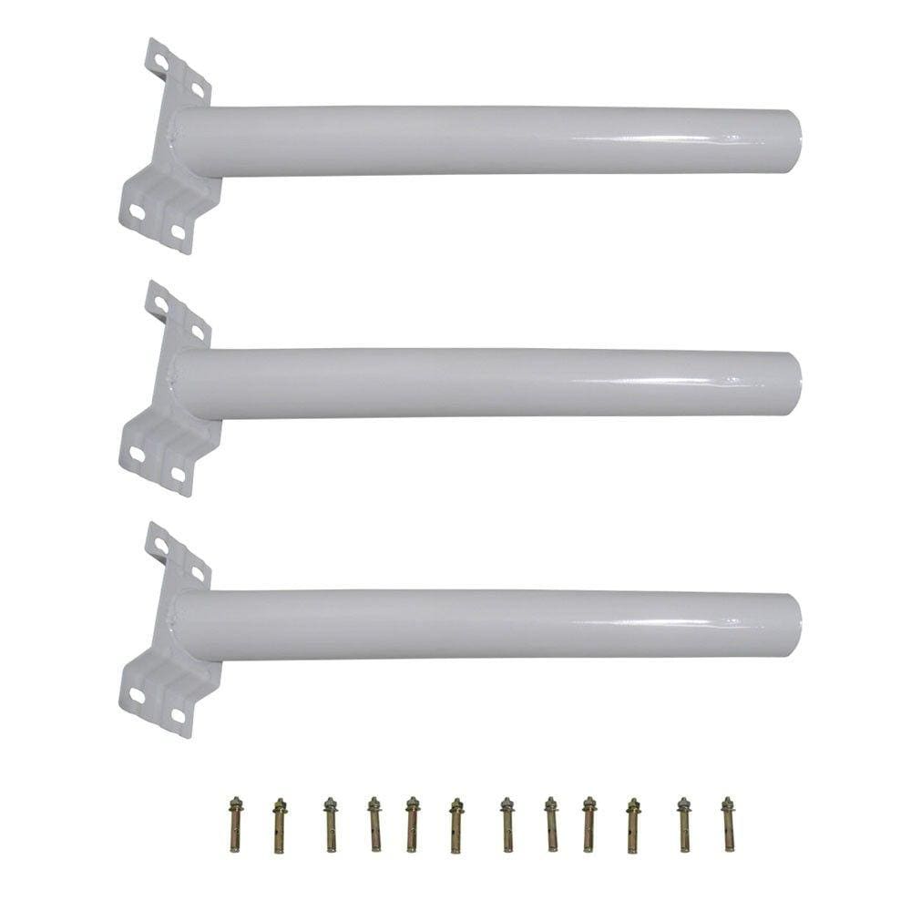 Suporte Barra Luminaria Solar Kit com 3 unidadesRua Poste Aço Quintal Jardim