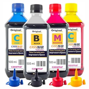 Kit Tinta Epson impressora L355 L365 L375 L395 CMYK 4x500ml