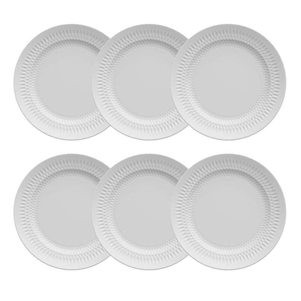 Jogo Pratos Raso Almoco Jantar Porcelana 26,5cm - Kit 6 Unid