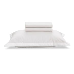 Jogo De Cama Solteiro King Karsten 180 Fios 3 Peças Branco
