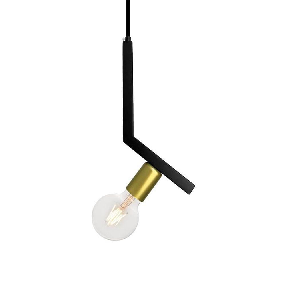 Lustre Pendente Lumix LN1004 Preto E27 Bivolt