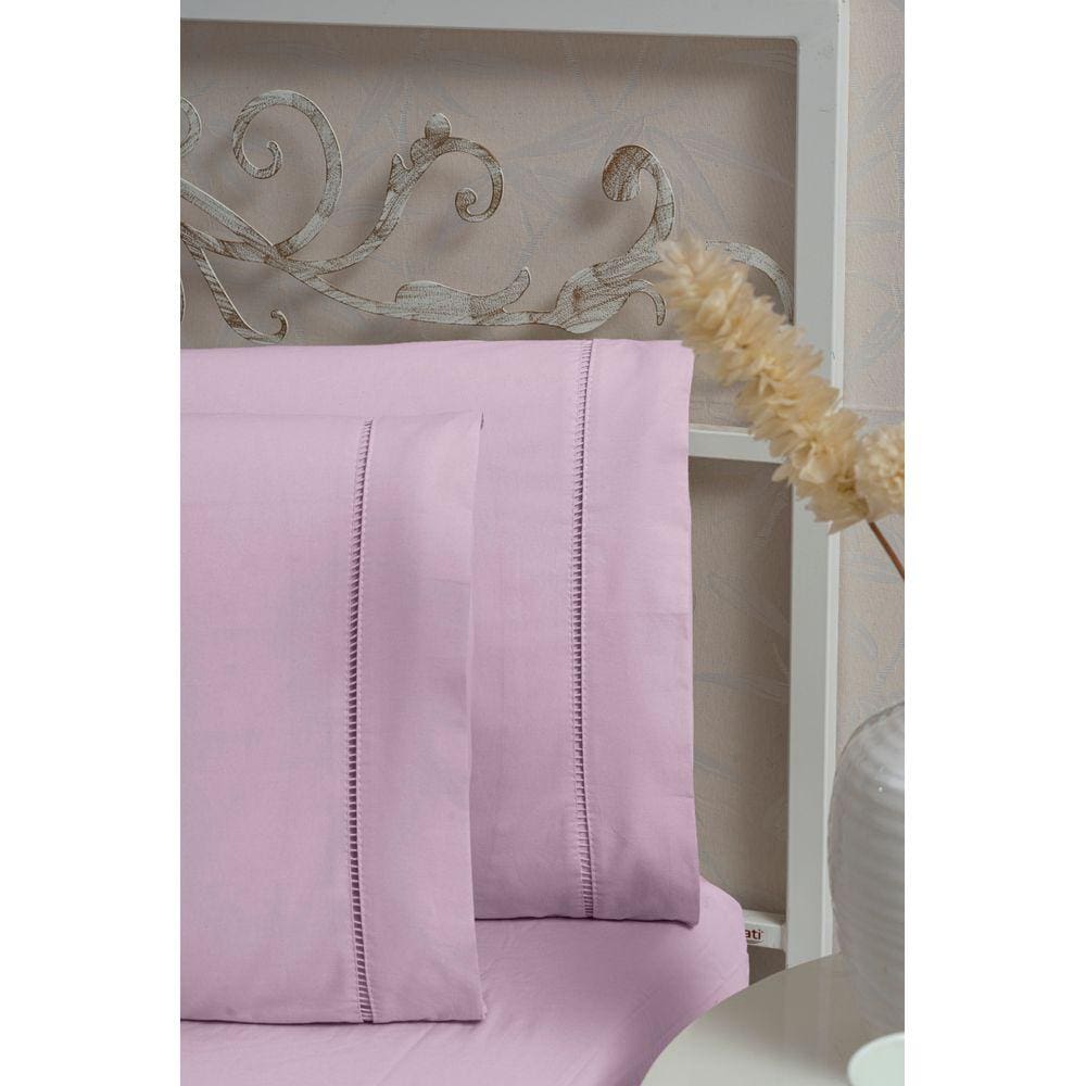 Fronha  Avulsa 100% Algodão 400 Fios Rosa