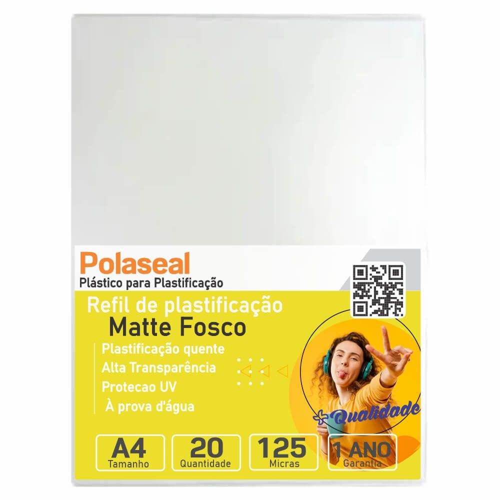 Polaseal Plástico Para Plastificação Fosco A4 0,05mm 20un