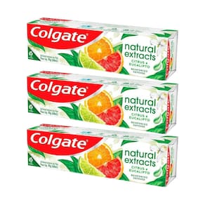 Kit 3 Pasta De Dentes Colgate Natural Extracts Reinforced Defense 90g