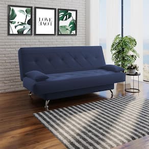 Sofá Cama 1,80m Iara Suede Azul Madelina Decor
