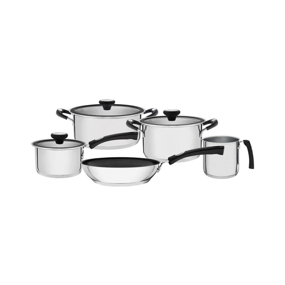 Jogo de Panela Tramontina Solar Silicone 5 Peças Aço Inox