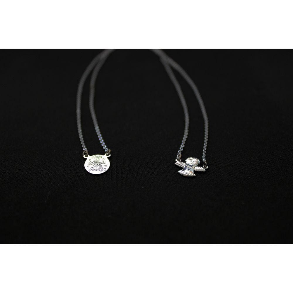 Escapulário Infantil Anjo Da Guarda Inox