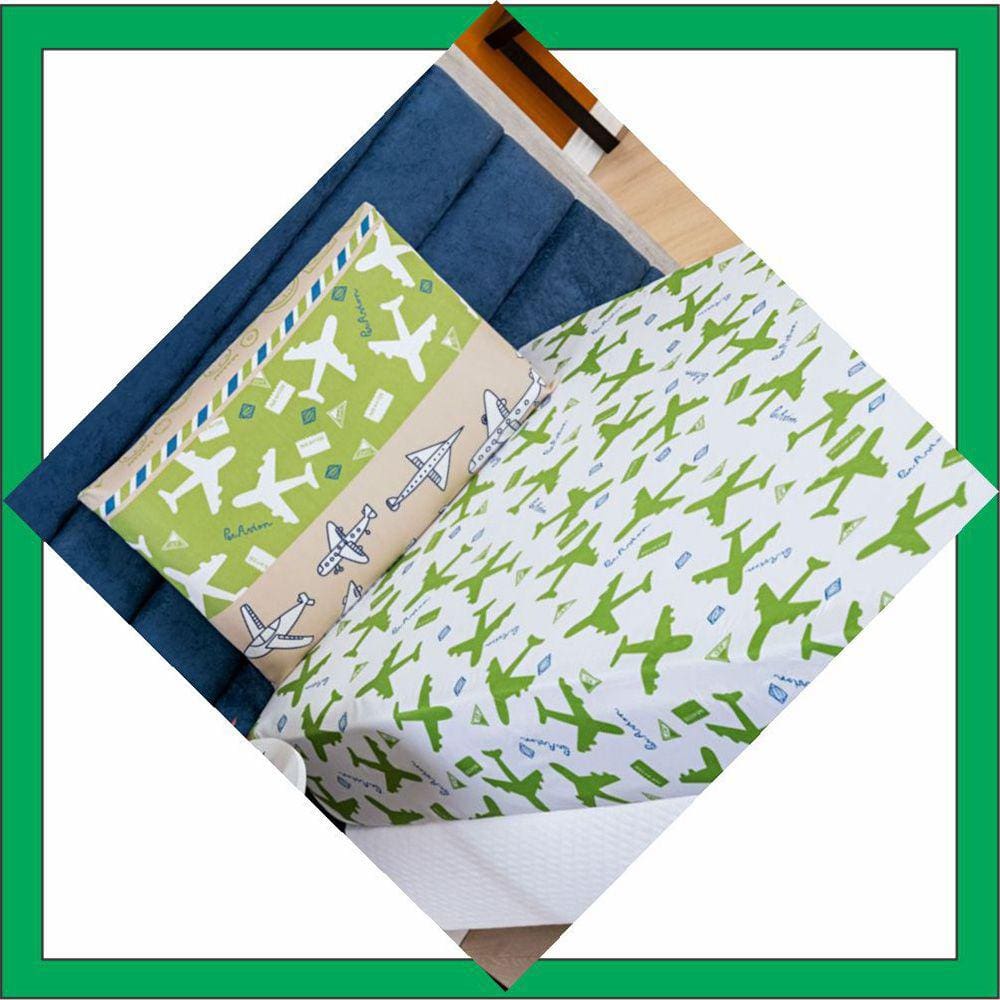 Jogo de Cama Lençol Kids Solteiro Avião 2 Peças