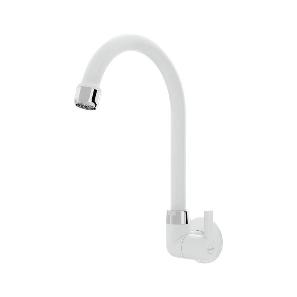 Torneira Cozinha Blukit Confort Parede 1/4 Volta Bica Alta Branca