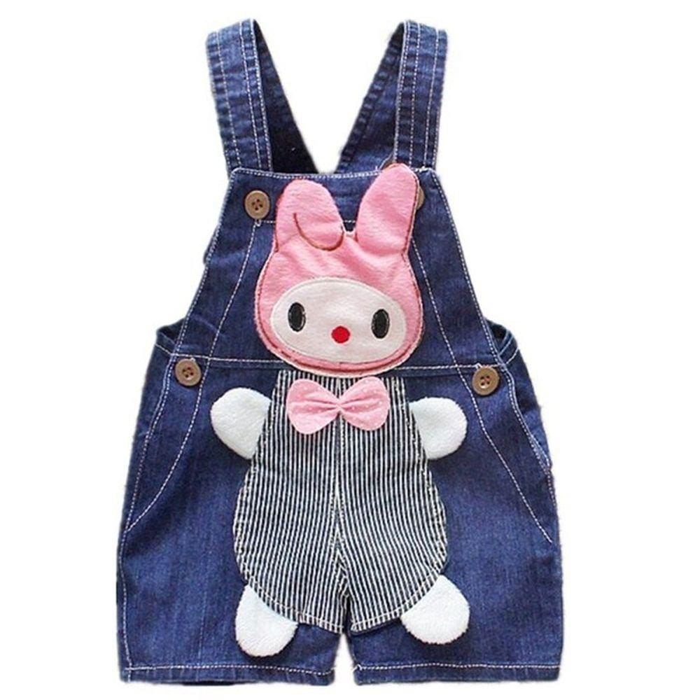 Roupas De Bebê Jardineira Brim Jeans Cachorrinho Infantil