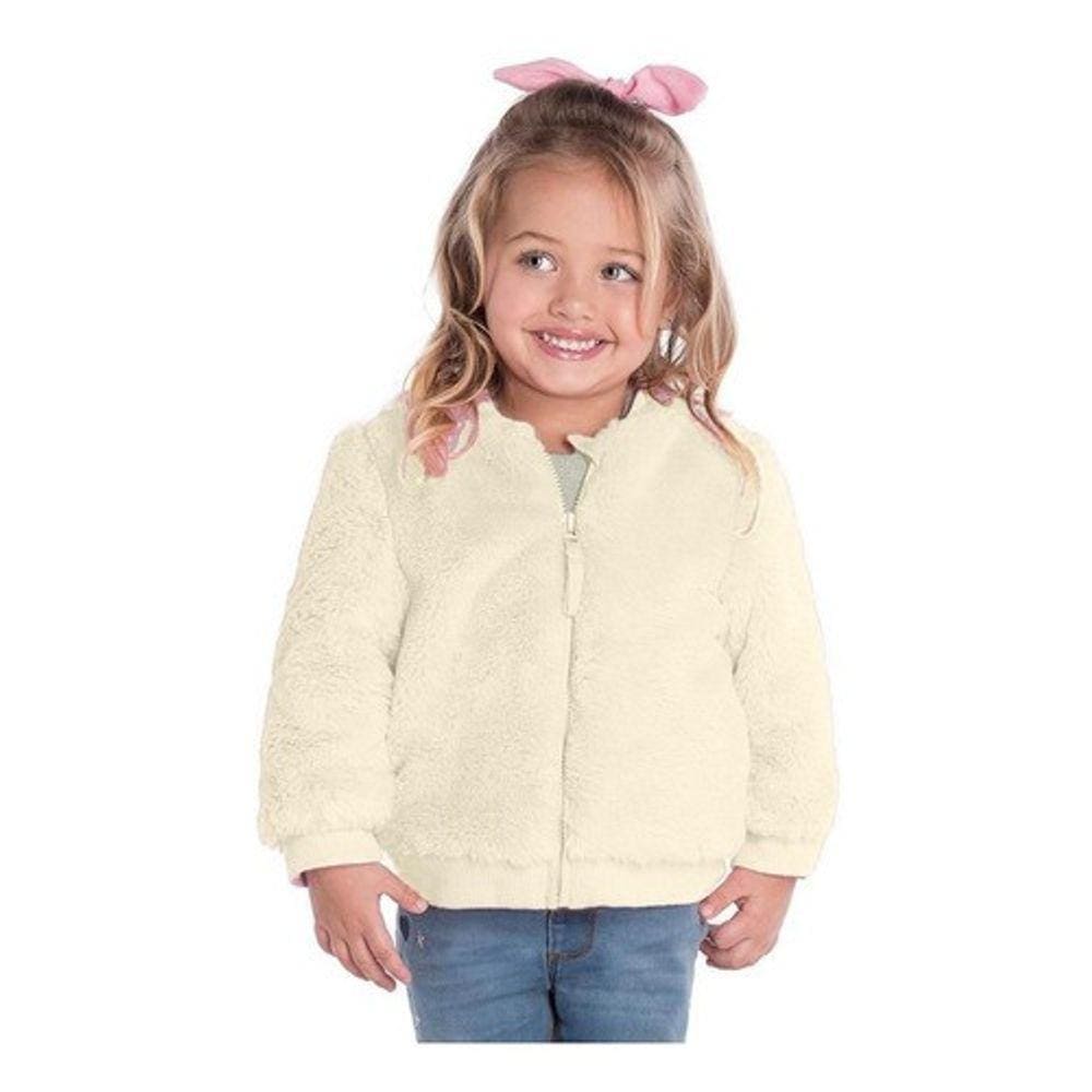 Jaqueta Infantil Menina Sem Capuz Gorro Fleece Plush Inverno