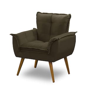 Poltrona Decorativa Opala Suede Marrom Madelina Decor