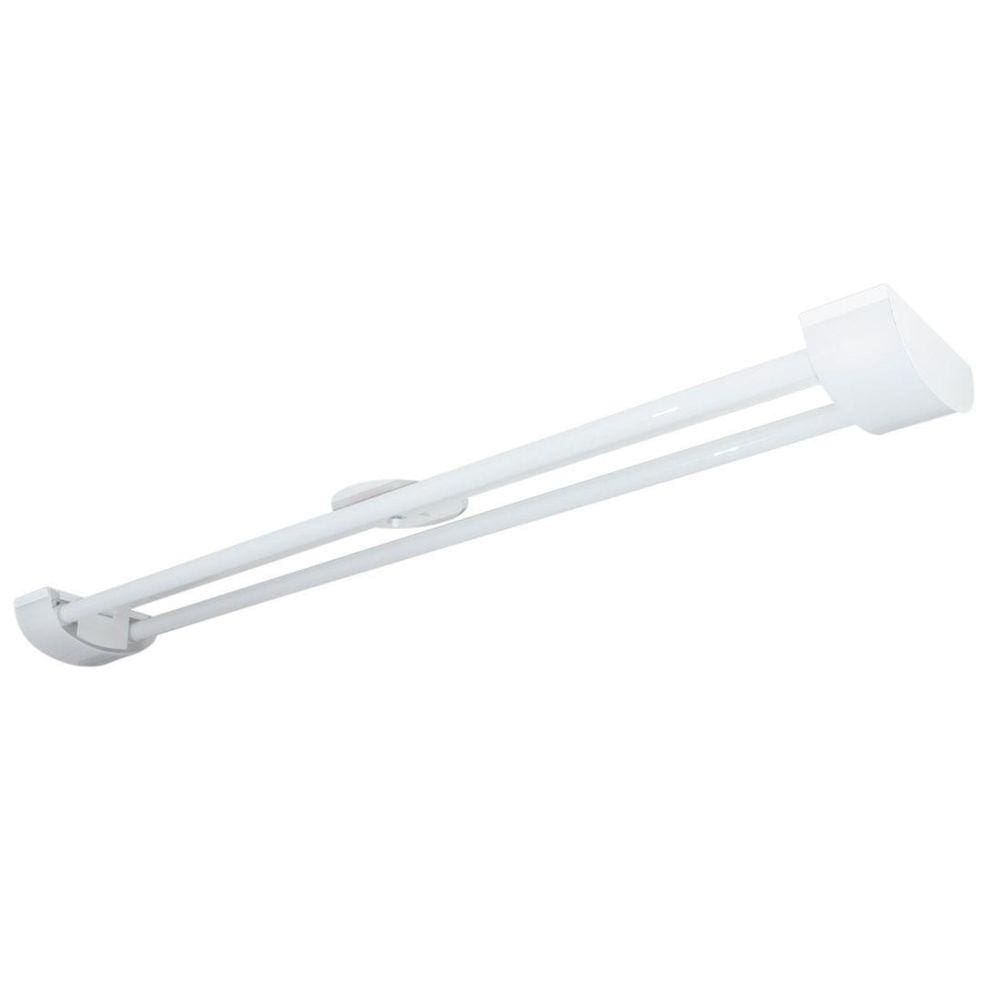 Luminária LED tube 2x120 sobrepor bco Barcelona 6500k Tualux