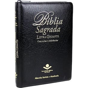 Bíblia Sagrada Letra Gigante Preta Zíper Sbb