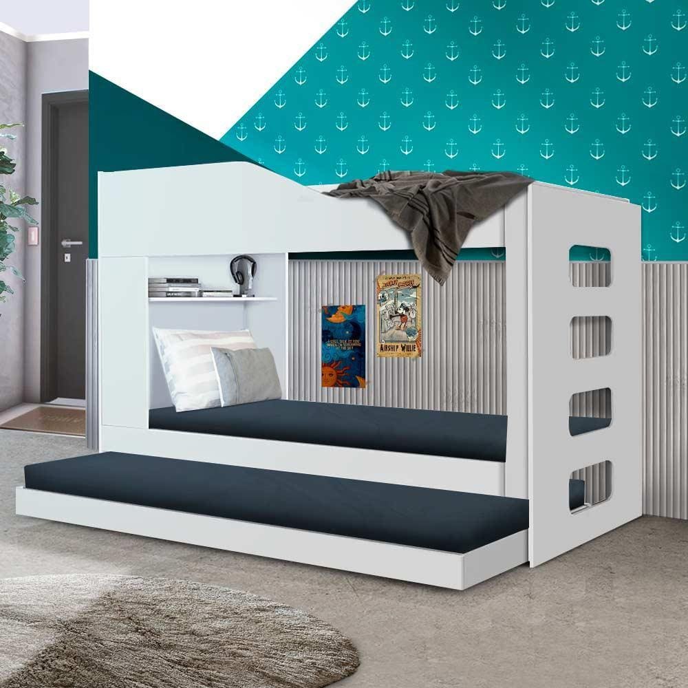 Treliche Solteiro 100% MDF Branco Hibisco Incabrás