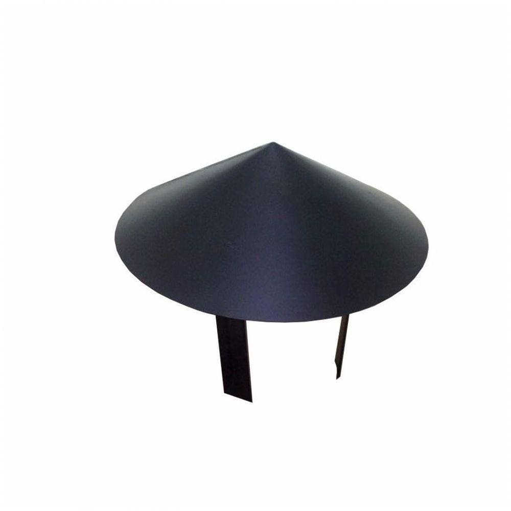 Chapéu Chinês Preto Para Dutos 150 Mm Diâmetro Topo De Chaminé