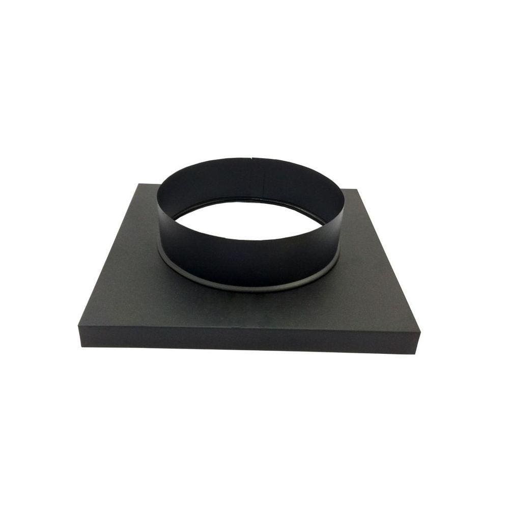 Adaptador Preto De Quadrado 30,5x30,5Cm Para Redondo 200 Mm De Diâmetro