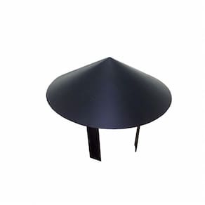 Chapéu Chinês Preto Para Dutos 180 Mm Diâmetro Topo De Chaminé