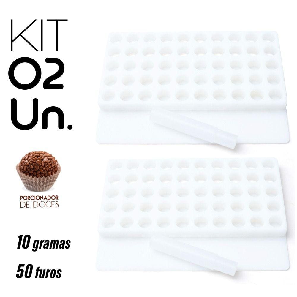 2 Placa Porcionadora de Doces Brigadeiro 10g 50 Furos Oferta