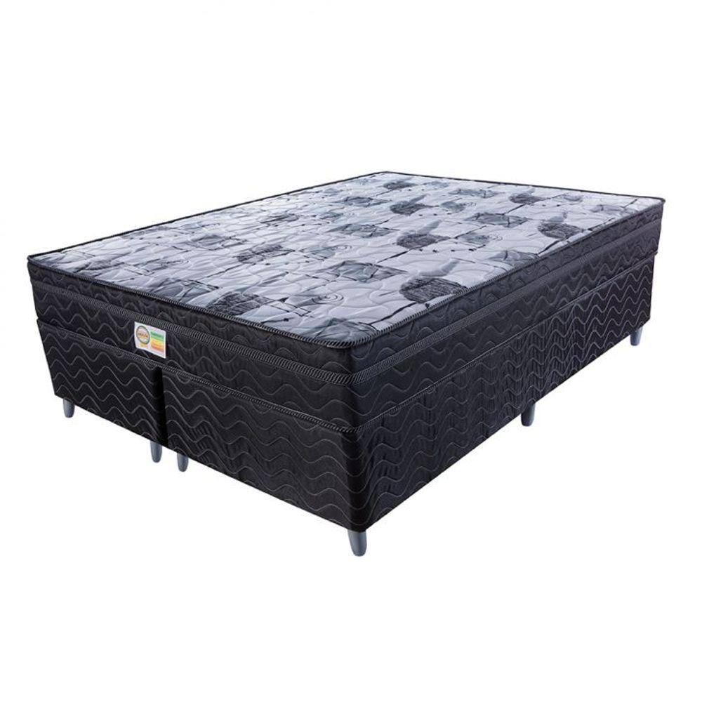 Cama Box Queen Colchão Mola Ensacada Belos Sonhos + Box Suede 68x158x198