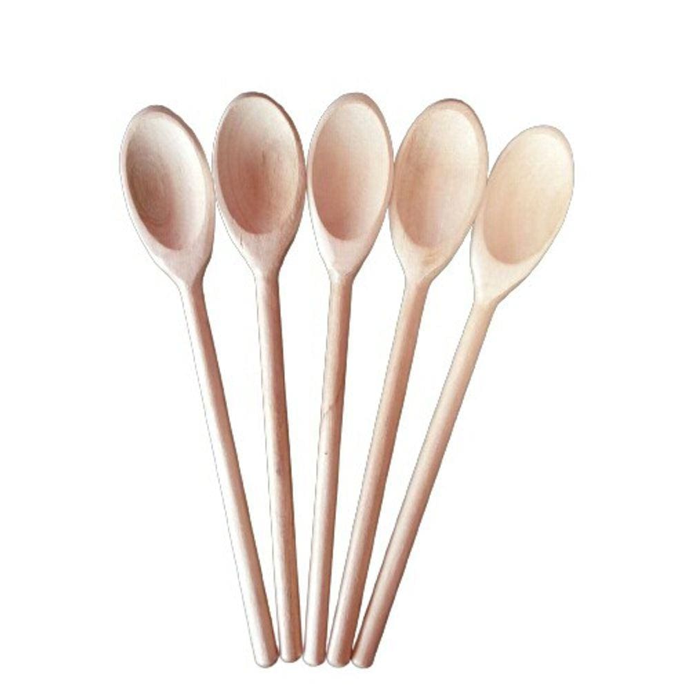 Colher de pau 30 cm kit com 5 peças