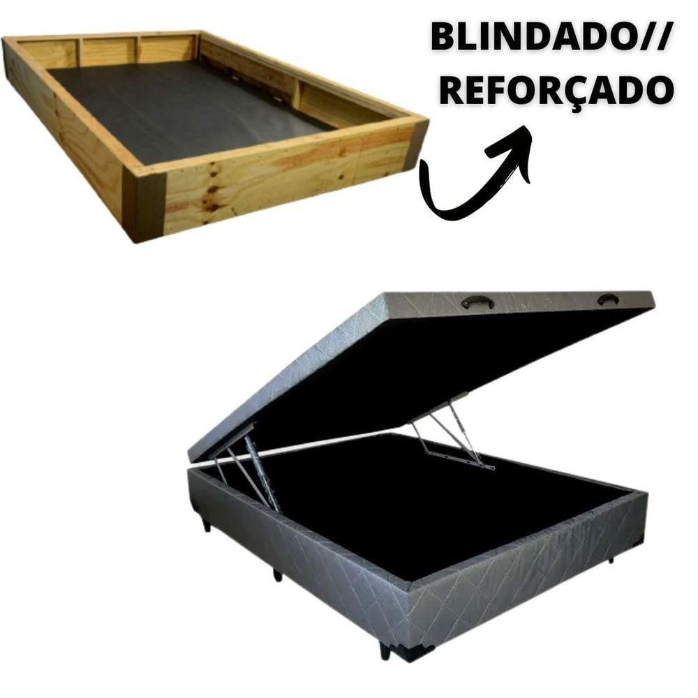 Cama Box Baú Casal Blindada/Reforçada - 48cm de altura total