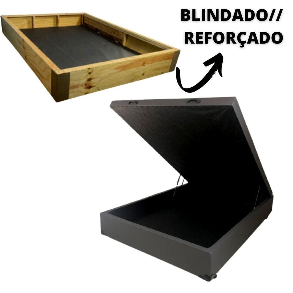Cama Box Baú Casal Blindada/Reforçada - 48cm de altura total
