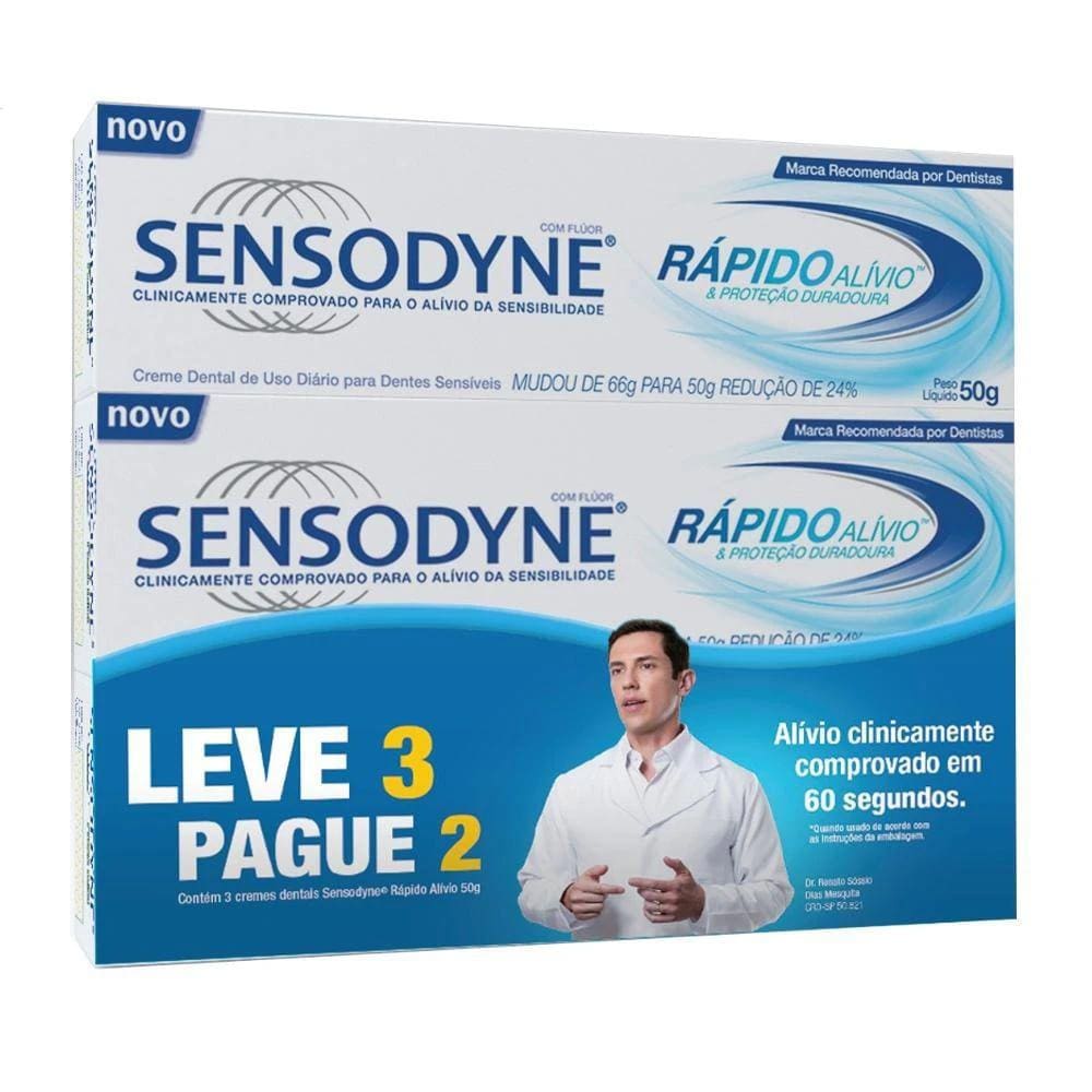 Kit Sensodyne Rápido Alívio 50g Leve 3 Pague 2