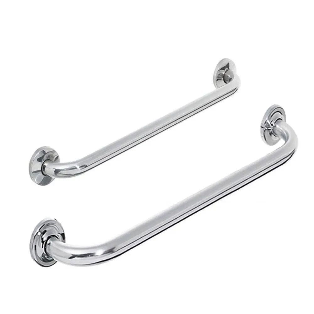 Alça Apoio Banheiro Barra Inox Kit 2 Und 40 cm e 50 cm Idoso Cadeirante Deficiente Acessibilidade