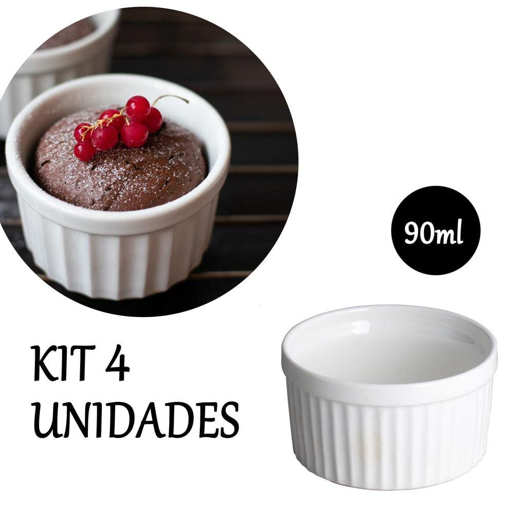 4 Ramekin de Porcelana 90ml Para Molho