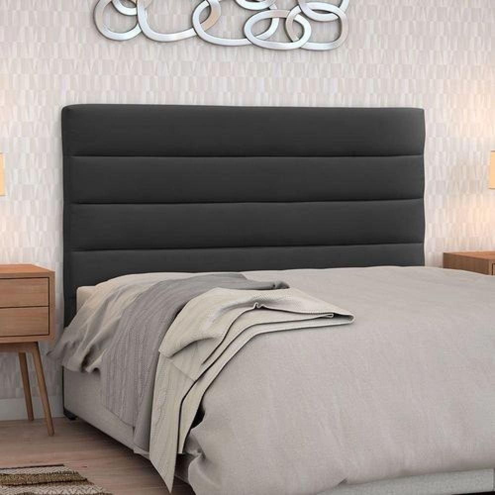 Cabeceira King Estofada Berlim Suede Preto -m&f Decor