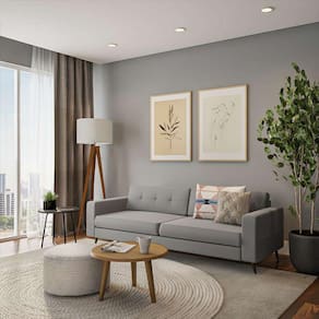 sofá 3 lugares lyon pé palito linho cotton cinza 210 cm