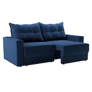 sofá 3 lugares retrátil lubeck suede azul marinho 180 cm
