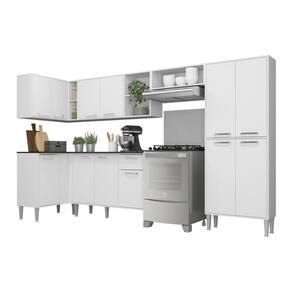 Cozinha Completa Multimóveis Xangai Zouk FG3158 com Armário e Balcão Branca