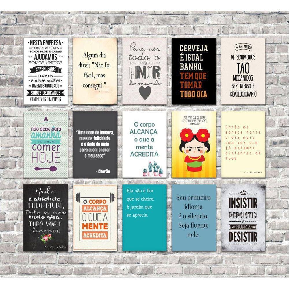 Kit 15 Placas 20X30 Decorativas No Mdf Adesivada Modelo 5