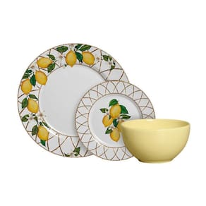 Conjunto De Jantar Cerâmica 12 Peças Limão Siciliano