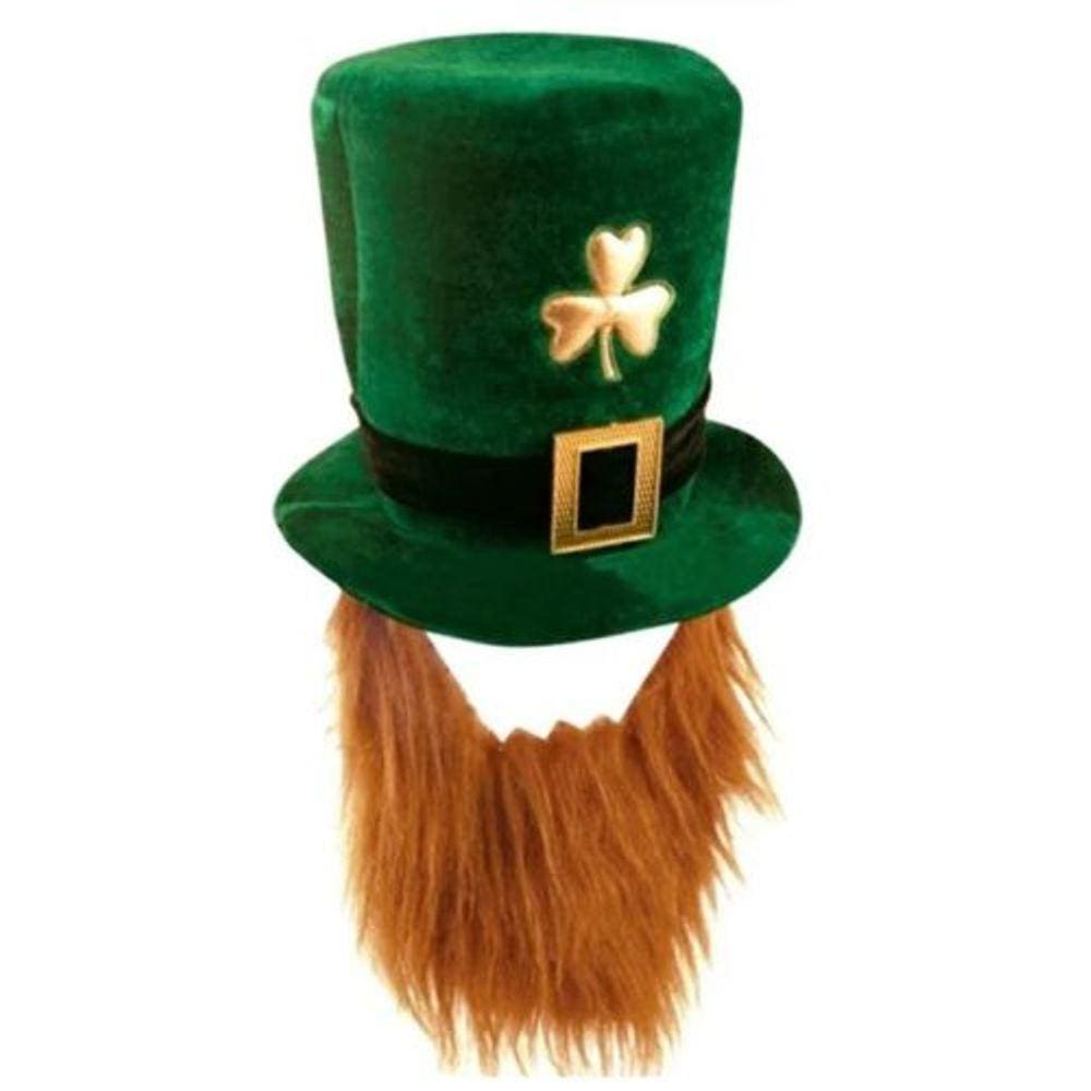 Chapéu Cartola Saint Patrick´s Day em Veludo c/ Barba Irish Leprechaun