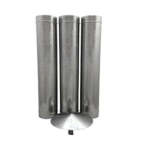 1,80 M Duto Galvanizado 150 Mm De Diâmetro Com Chapéu Chinês