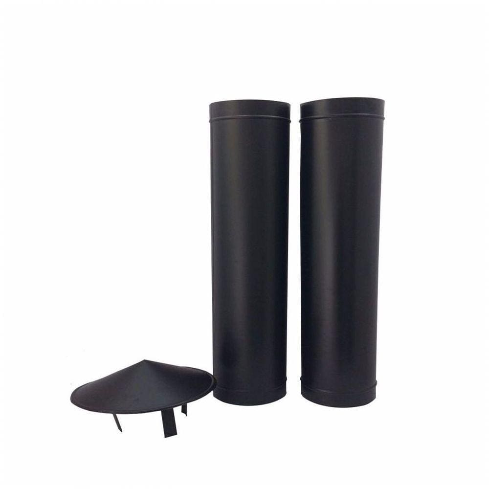 1,20 M De Duto Preto De 230 Mm De Diâmetro Com Chapéu Chinês