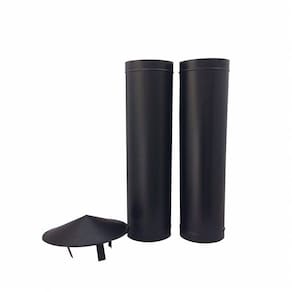 1,20 M De Duto Preto De 180 Mm De Diâmetro Com Chapéu Chinês
