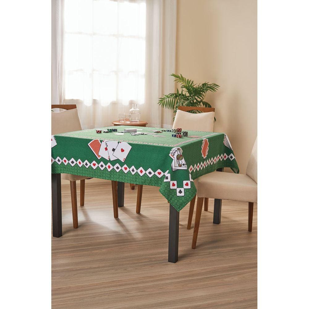 Toalha Mesa Jocker Baralho Poker Truco 1,50M X 1,50M Lepper Aveludada