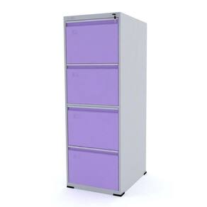 Arquivo Em Aço 4 Gavetas Com Portas Lilás - Pandin