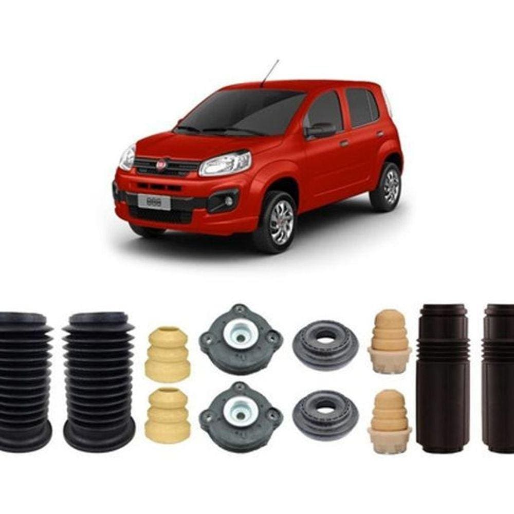 4 Kits Batente Coxim Dianteiro Traseiro Uno 2013 2014 2015