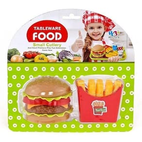 Comidinha Infantil Lanche Hambúrguer Batatas Fritas - Verde