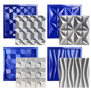 Conjunto 4 Formas 3d Gesso E Cimento Abs 1mm Lindíssimo