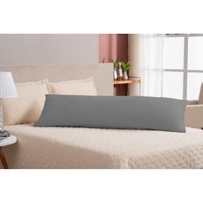 Fronha De Travesseiro De Corpo Percal 180 Fios Cinza 1,30M