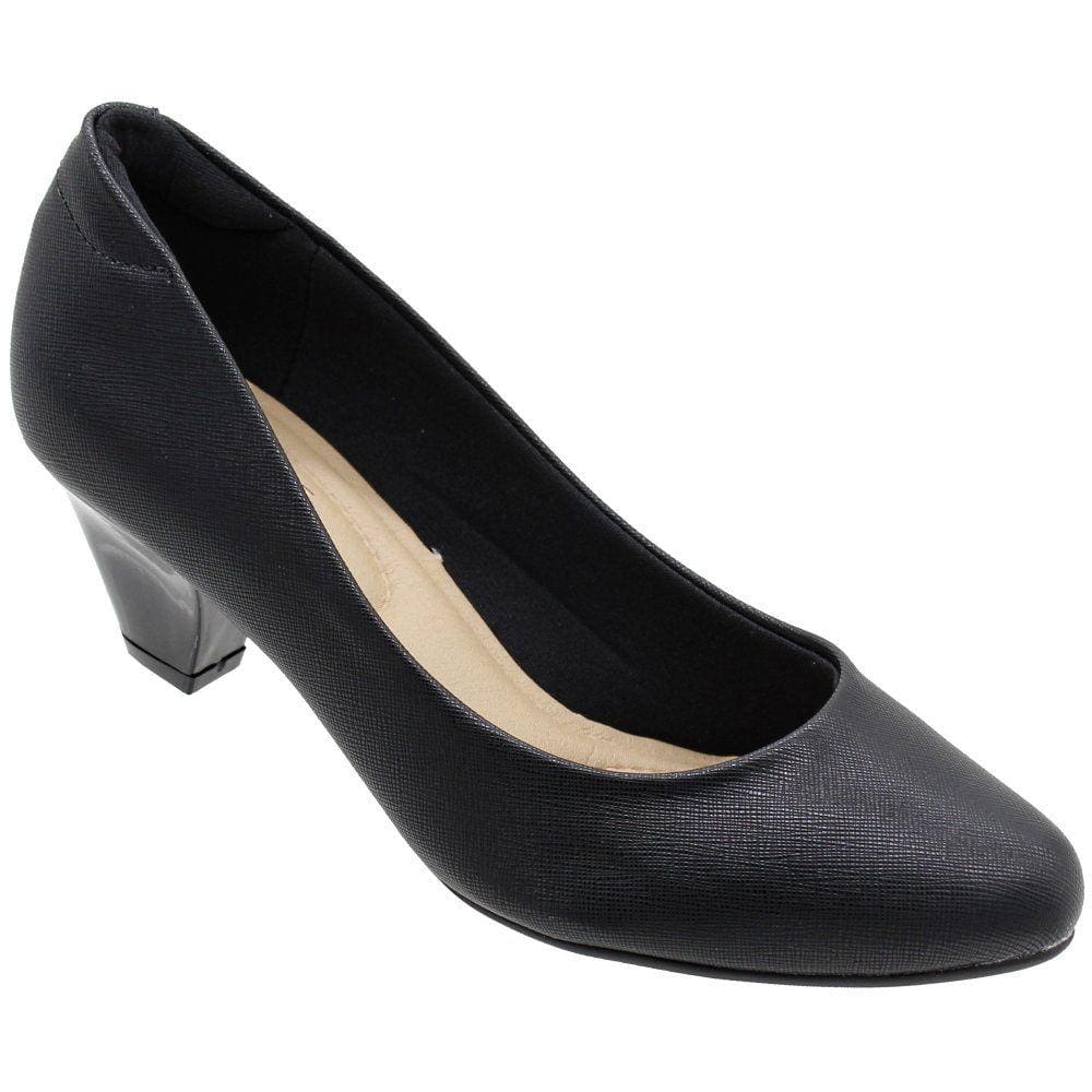 Sapato Scarpin Modare Napa Metal Salto Grosso Feminino