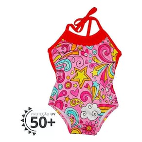 Maiô Infantil Engana Mamãe Fantasia Proteção Uv Praia Verão