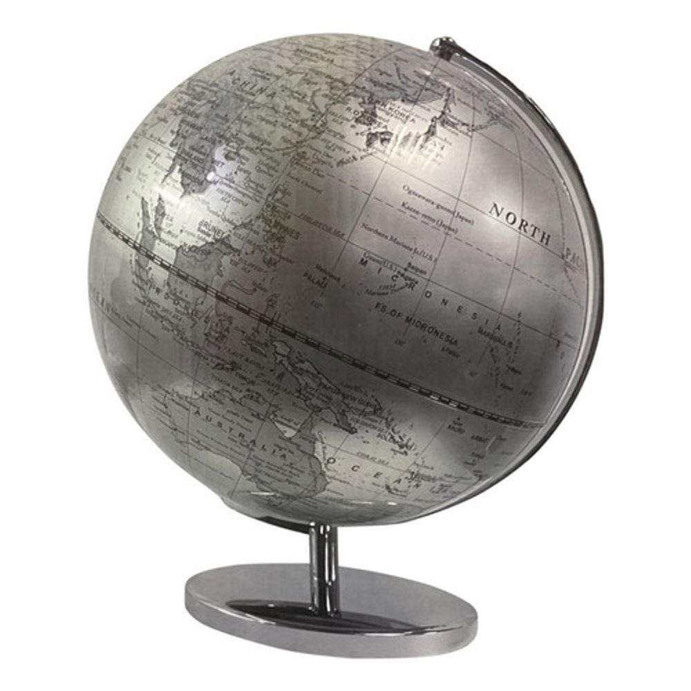 Globo Terrestre Com Luz Branca E Azul - Abajur De Mesa